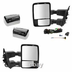 Power Heat Fold Smoked Turn Chrome Cap Upgrade Towing Mirror Pair for Super Duty