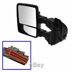 Power Heat Fold Smoked Turn Memory Upgrade Towing Mirror Pair for Super Duty