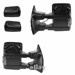 Power Heat Fold Smoked Turn Textured Upgrade Towing Mirror Pair for Super Duty