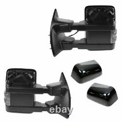 Power Heat Folding Smoked Turn PTM Upgrade Towing Mirror Pair for Super Duty