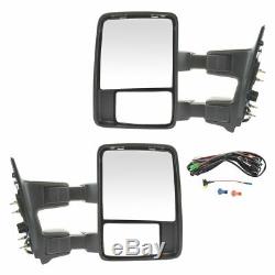 Power Heat Folding Smoked Turn Upgrade Towing Mirror PAIR for Super Duty