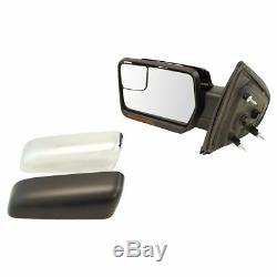 Power Heated Signal Memory Mirrors withChrome & Black Caps Pair Set for 04-13 F150