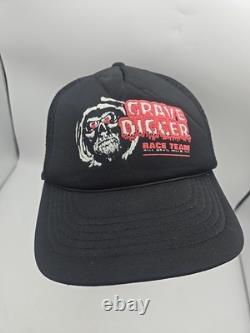 RARE Vintage Grave Digger Monster Truck Black Cap Logo 80s Trucker