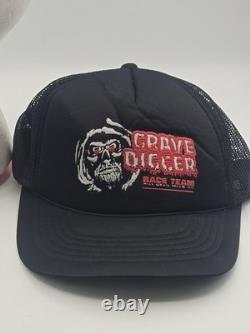 RARE Vintage Grave Digger Monster Truck Black Cap Logo 80s Trucker