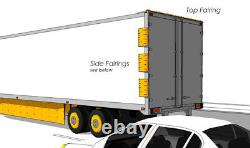 Rear Side Fairings Kit (set of 8) White For Semi-Trucks by Aerotech Caps