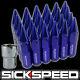 Sickspeed 24 Pc Blue Spiked Aluminum Extended Locking Lug Nuts 1/2x20 L23