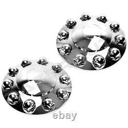 Semi Truck Chrome 22.5+24 Front+Rear Wheel Center Hub Cap 10 Lug Dome nut Axle