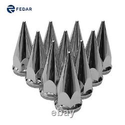 Semi Truck Chrome Spiked Rear Hub Cover Hub Cap Hubcaps Kits with Star top 2PCS