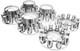 Semi Truck Front & Rear Chrome Axle Cover Set With Cylinder Hub Cap 33mm Lug Nuts