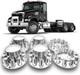 Semi Truck Front & Rear Chrome Axle Cover Set With Cylinder Hub Cap 33mm Lug Nuts