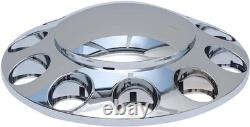 Semi Truck Front & Rear Chrome Axle Cover Set with Cylinder Hub Cap 33mm Lug Nuts