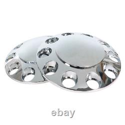 Semi Truck Hub Cover Wheel Axle Cover Center Caps with 33mm Lug Nut Covers Chrome