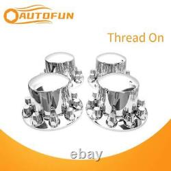 Semi Truck Rear 33mm Chrome Wheel Axle Hub Caps Covers with Lug Nuts