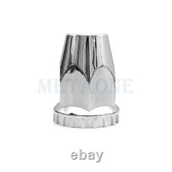 Semi Truck Rear 33mm Chrome Wheel Axle Hub Caps Covers with Lug Nuts