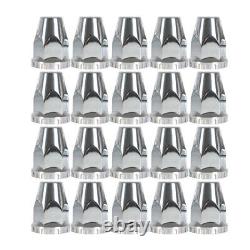 Semi Truck Rear & Front Chrome Wheel Axle Cover Hub Cap 33mm Lug Nuts Thread-On