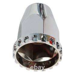 Semi Truck Rear & Front Chrome Wheel Axle Cover Hub Cap 33mm Lug Nuts Thread-On