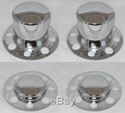 Set Of 4 Dually Fits Some Alcoa Eagle 8 Lug Wheel Center Caps Chrome No Logo