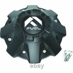 Set of 4 Fuel Offroad Flat Black Truck Wheel 8 Center Hub Cap 5/6 Lug 1001-63B