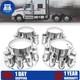 Set Of 4 Semi Truck Chrome Axle Cover With 33mm Thread-on Cylinder Nut Covers Set