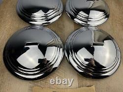 Set of 4 Vintage NOS 1935-1936 Chevrolet Chrome Replacement Trim Ring Hub Caps