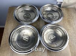 Set of 4 Vintage NOS 1935-1936 Chevrolet Chrome Replacement Trim Ring Hub Caps