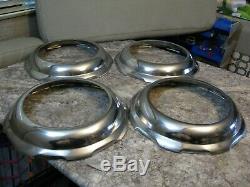 Set of 4 Vintage NOS 1950's Auto Chrome Beauty Rally Hub Cap Trim Rings Hot Rod