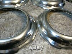 Set of 4 Vintage NOS 1950's Auto Chrome Beauty Rally Hub Cap Trim Rings Hot Rod