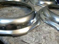 Set of 4 Vintage NOS 1950's Auto Chrome Beauty Rally Hub Cap Trim Rings Hot Rod