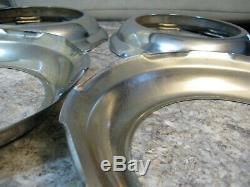 Set of 4 Vintage NOS 1950's Auto Chrome Beauty Rally Hub Cap Trim Rings Hot Rod