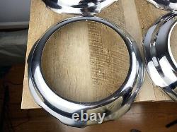 Set of 4 Vintage NOS Chrome Automotive Hub Cap Wheel Trim Rings