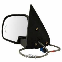 Side View Mirror Power Heated Signal Smooth Cap Driver Left LH for GM Truck