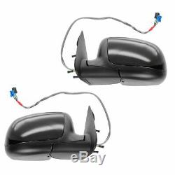 Side View Mirrors Pair Set Power Heated Signal Smooth Cap for Chevy GMC Truck