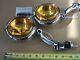 Small 12 Volt Vintage Style Fog Lights With Fog Cap And Chrome Brackets
