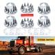 Spiked Lug Nut & Hub Axle Covers Kit 33mm Thread-on Front & Rear For Semi Truck