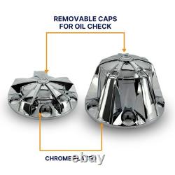 Starlight Chrome Semi Truck Hub Cover Wheel Axle Covers Center Caps with 33mm Lug