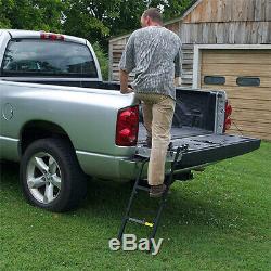 Tailgate Ladder Truck Bed Step Up Pickup Folding Mostly Universal 300lb Cap Gate