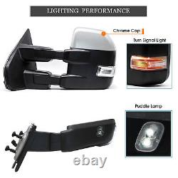 Tow Mirrors For 2004-2014 Ford F-150 Power Heated LED Signal Light Chrome Cap