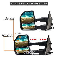 Tow Mirrors For 2004-2014 Ford F-150 Power Heated LED Signal Light Chrome Cap