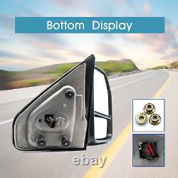 Tow Mirrors Power Heat LED Signal For 04-14 Ford F150 Left+Right Side Chrome Cap