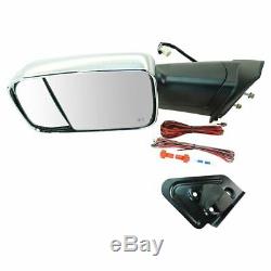 Towing Mirror Power Heated Market Light Chrome Caps Pair for Dodge Ram New