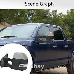 Towing Mirrors Fit For 2015-2018 Ford F150 Pickup Power Heated Signal Chrome Cap