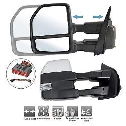 Towing Mirrors Fit For 2015-20 Ford F150 Pickup Power Heated Signal Chrome Cap