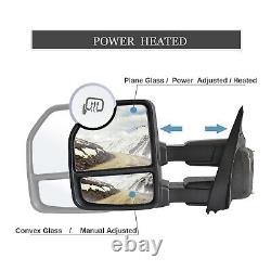 Towing Mirrors Fit For 2015-20 Ford F150 Pickup Power Heated Signal Chrome Cap