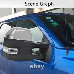 Towing Mirrors Fits 2015-19 Ford F-150 Power Heated Left+Right Side Chrome Cap