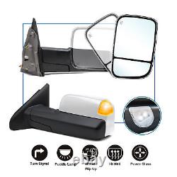 Towing Mirrors For 2006 Dodge Ram 3500 Truck Power Heated Chrome Cap Turn Signal