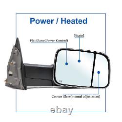 Towing Mirrors For 2006 Dodge Ram 3500 Truck Power Heated Chrome Cap Turn Signal