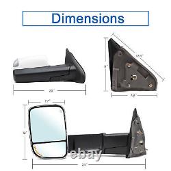 Towing Mirrors For 2008 Dodge Ram 2500 Truck Power Heated Chrome Cap Turn Signal