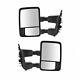 Towing Upgrade Mirror Manual Power Fold Textured & Chrome Pair For Super Duty