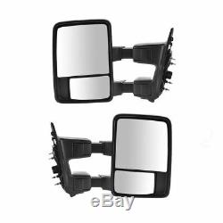 Towing Upgrade Mirror Manual Power Fold Textured & Chrome Pair for Super Duty