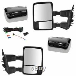 Towing Upgrade Mirror Manual Power Fold Textured & Chrome Pair for Super Duty